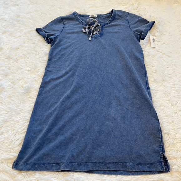 Style & Co. Dresses & Skirts - Style Co Womens Dress Small Blue Autumn Lounge Lace Up Coastal Cowgirl Boho13971